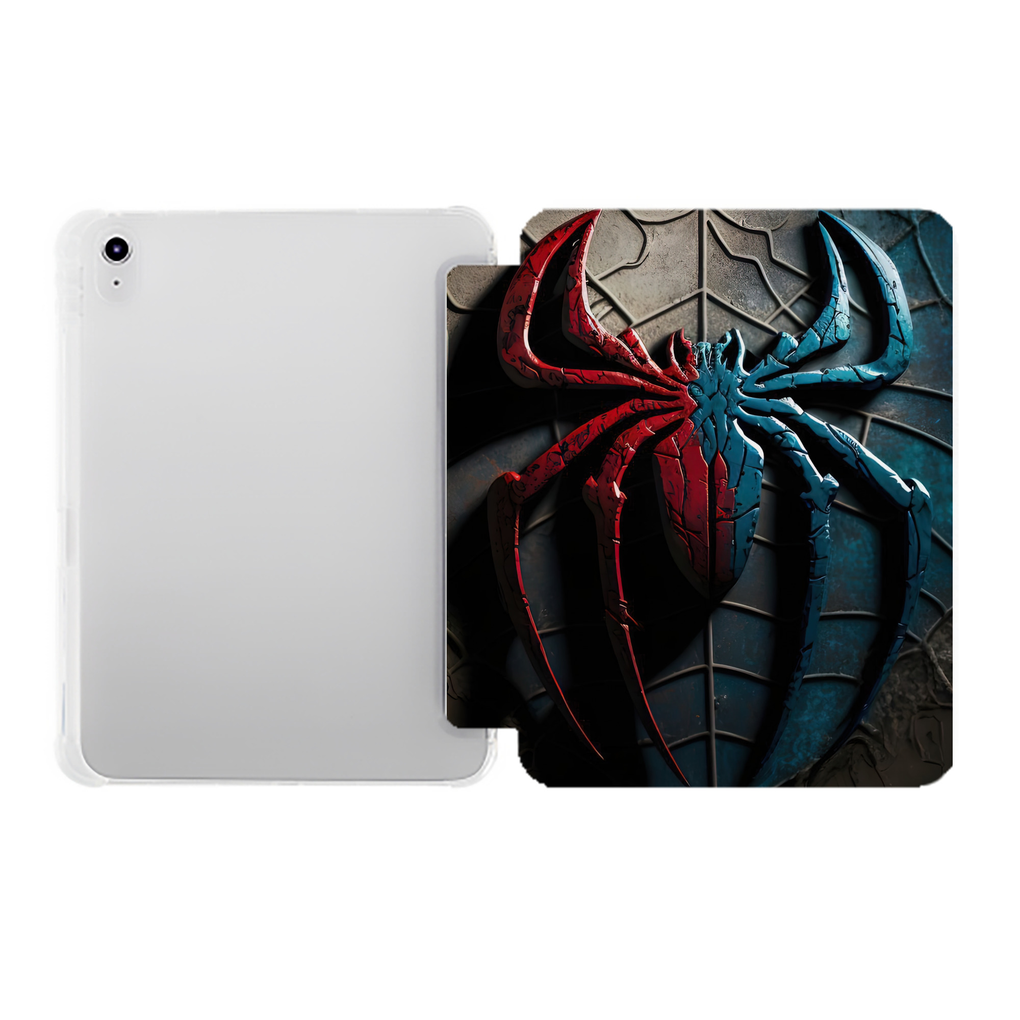 （画像用） Spider Man スパイダーマン IPad ケース ペン収納付き 三つ折りスタンド PUレザー×シリコン 対応機種9.5/10.5/10.9インチ